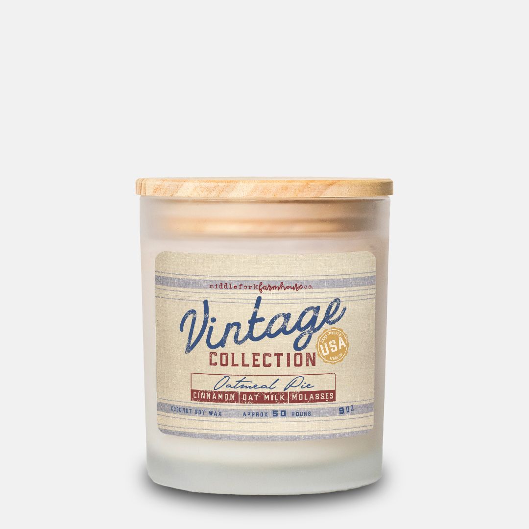 Cinnamon + Oat Milk + Molasses: Vintage Collection Candle Frosted Glass 11 oz