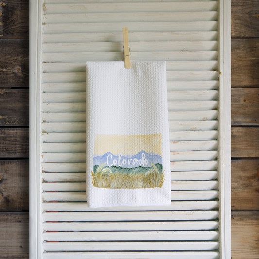 Colorado Mountain Plains Microfiber Waffle Kitchen Towel