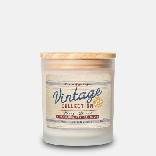 Blackberry + Vanilla + Sugar: Vintage Collection Candle Frosted Glass 11 oz